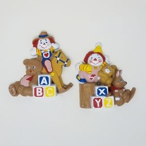 Vintage Burwood Product Wall Decor Happy Clowns, Animals, and Block Letters